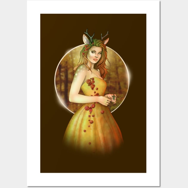 Autumn Woodland Fairy Wall Art by CatAstropheBoxes